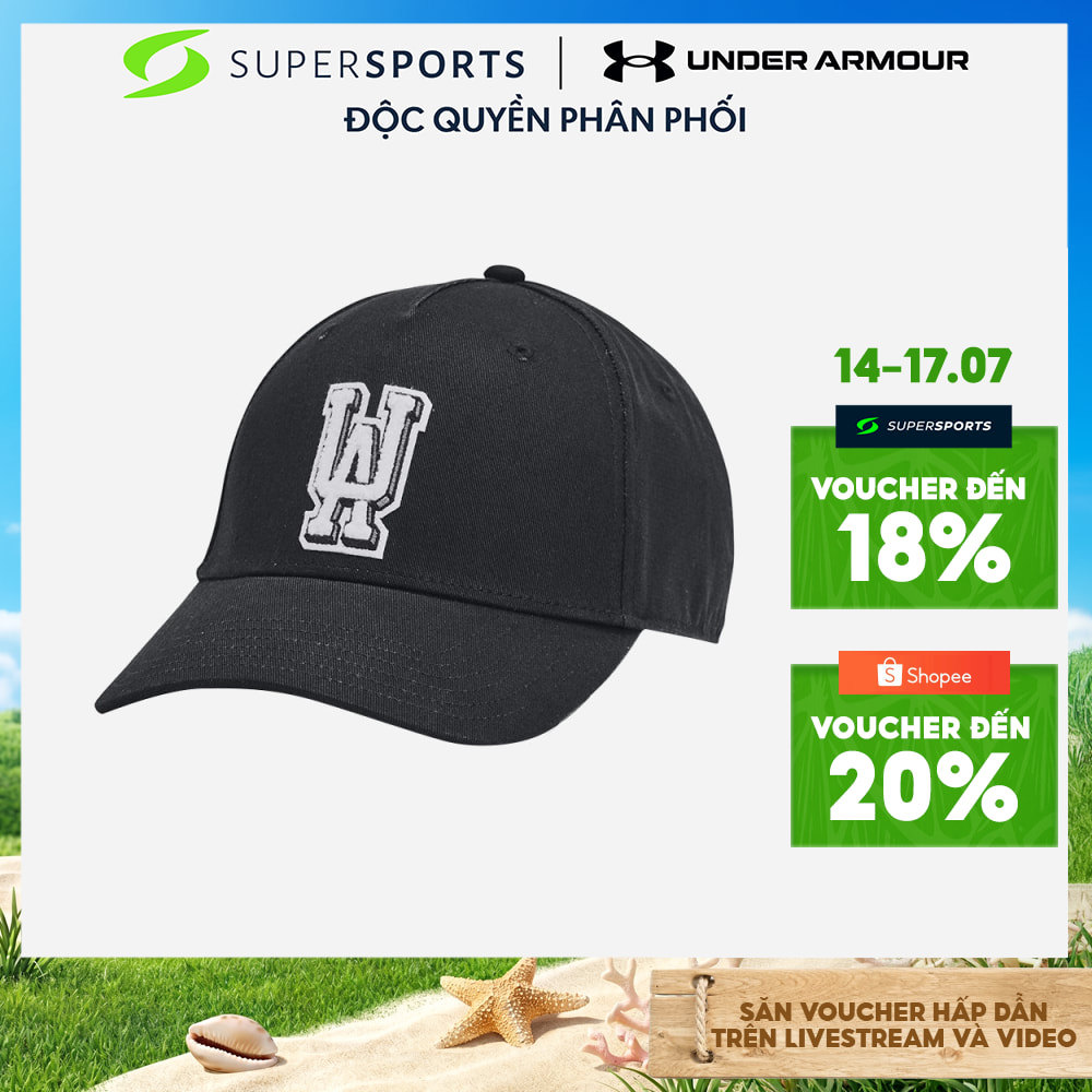 NEW - Mũ Lưỡi Trai Thể Thao Nam Under Armour Sportstyle Snapback - Đen - 1383443-001