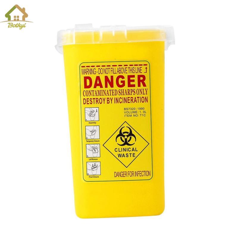 Bothyi 1 Quart Nhựa Sắc Nét Hộp Đựng Biohazard Xử Lý Thùng Rác Màu Vàng