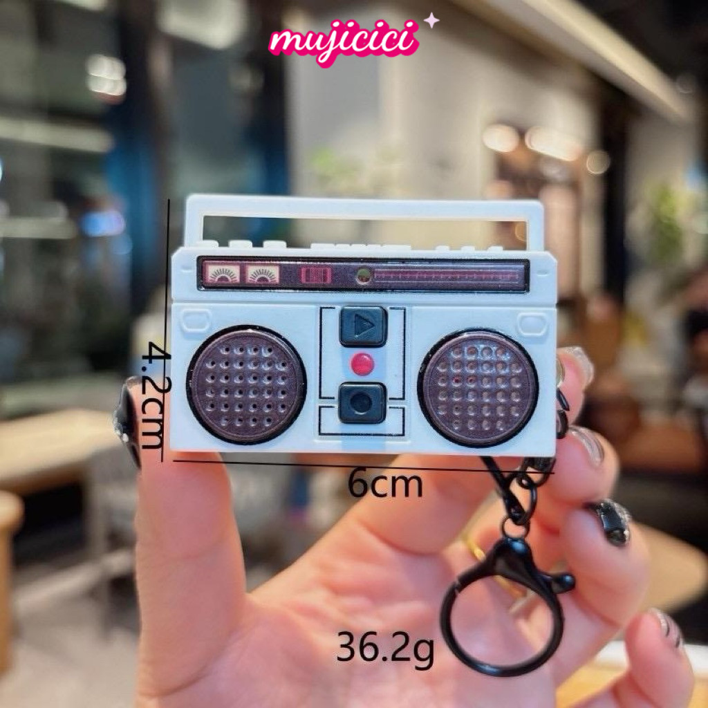 🍟Móc Khóa Radio Cassette Retro Có Ghi Âm | Móc Khóa Máy Ghi Âm Mini Vintage Phát Thanh 60s