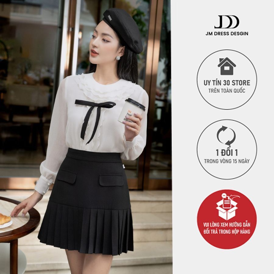 Áo sơ mi thiết kế JM Dress Design bèo cổ tròn 2S26.2309OG