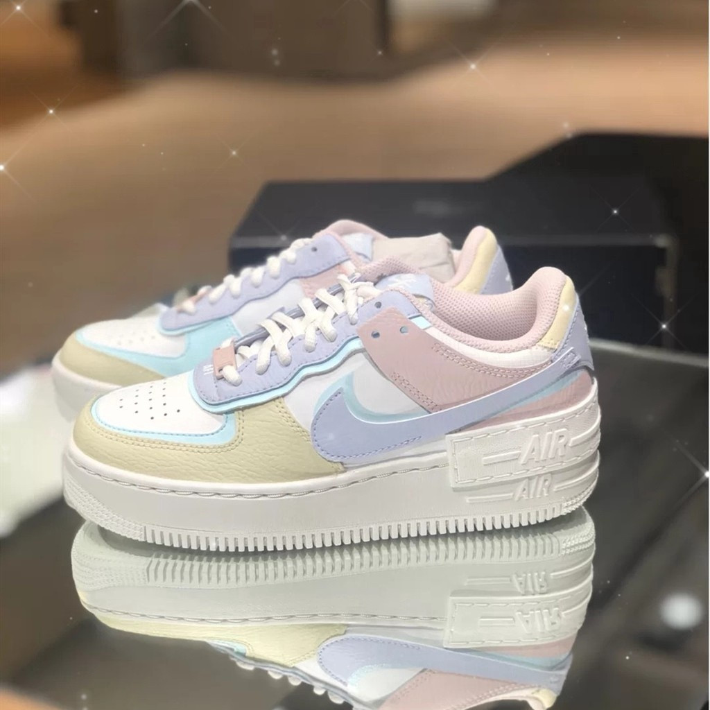 Air Force 1 af1 White Pi Blue Purple Hook Macaron Deconstruction Air Force One Giày thể thao nữ