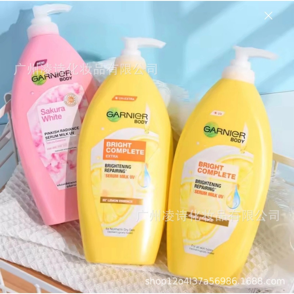 Hàng sẵn có Phiên bản Thái Lan Garnier 337 Lemon VC Amide Body Lotion Garnier Dưỡng ẩm Làm sáng da S