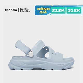 Giày Sandal Nữ Shondo FX Nhựa Đúc Kháng Nước Hạn Chế Trơn Trượt Xanh Da Trời F103030
