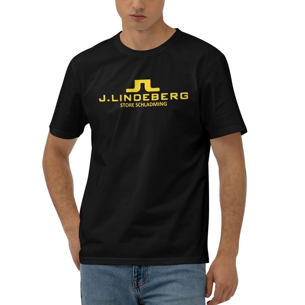 J. J. Áo thun Cotton cao cấp in Logo cổ điển Lindeberg dành cho nam và nữ 0408