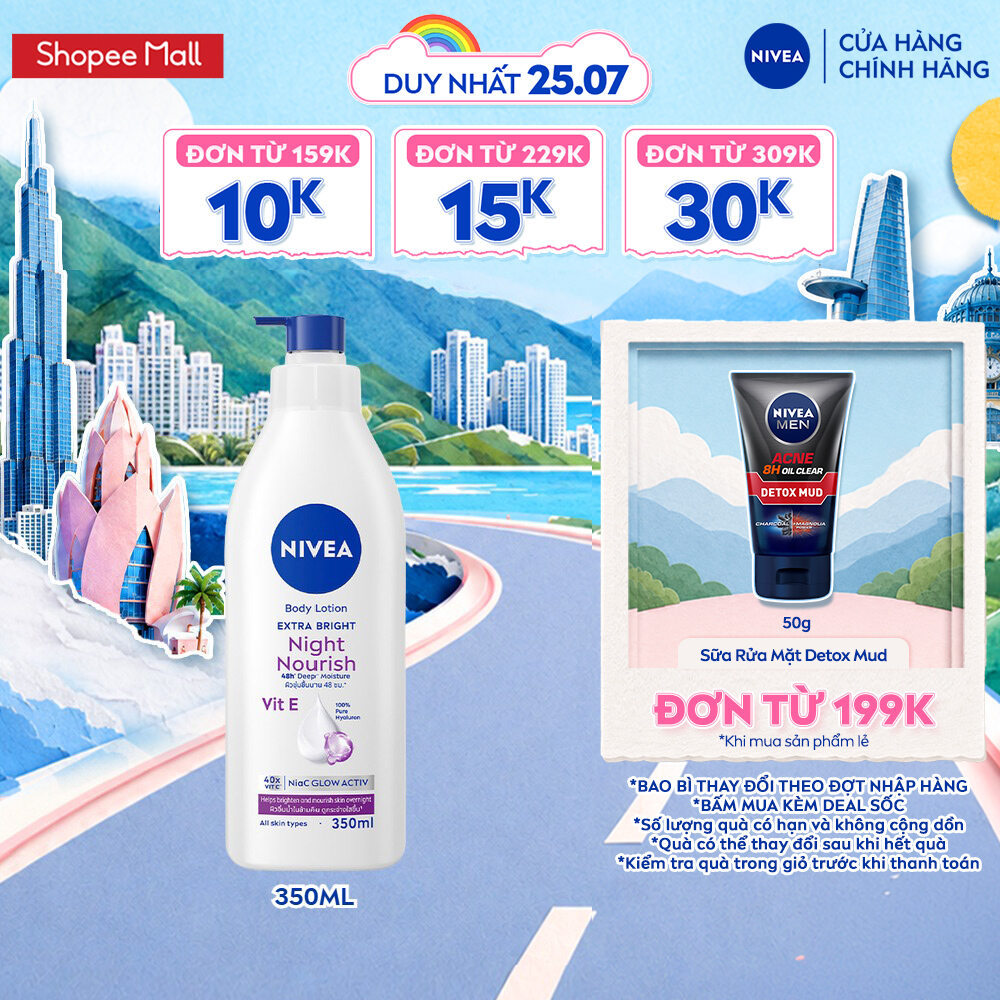 Sữa Dưỡng Thể NIVEA Dưỡng Sáng Mịn Da Ban Đêm (350 ml) - 98412