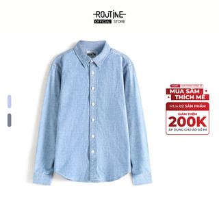 Áo Sơ Mi Denim Banana Tay Dài Cổ Bẻ Form Fitted - Routine 10S25DSH012