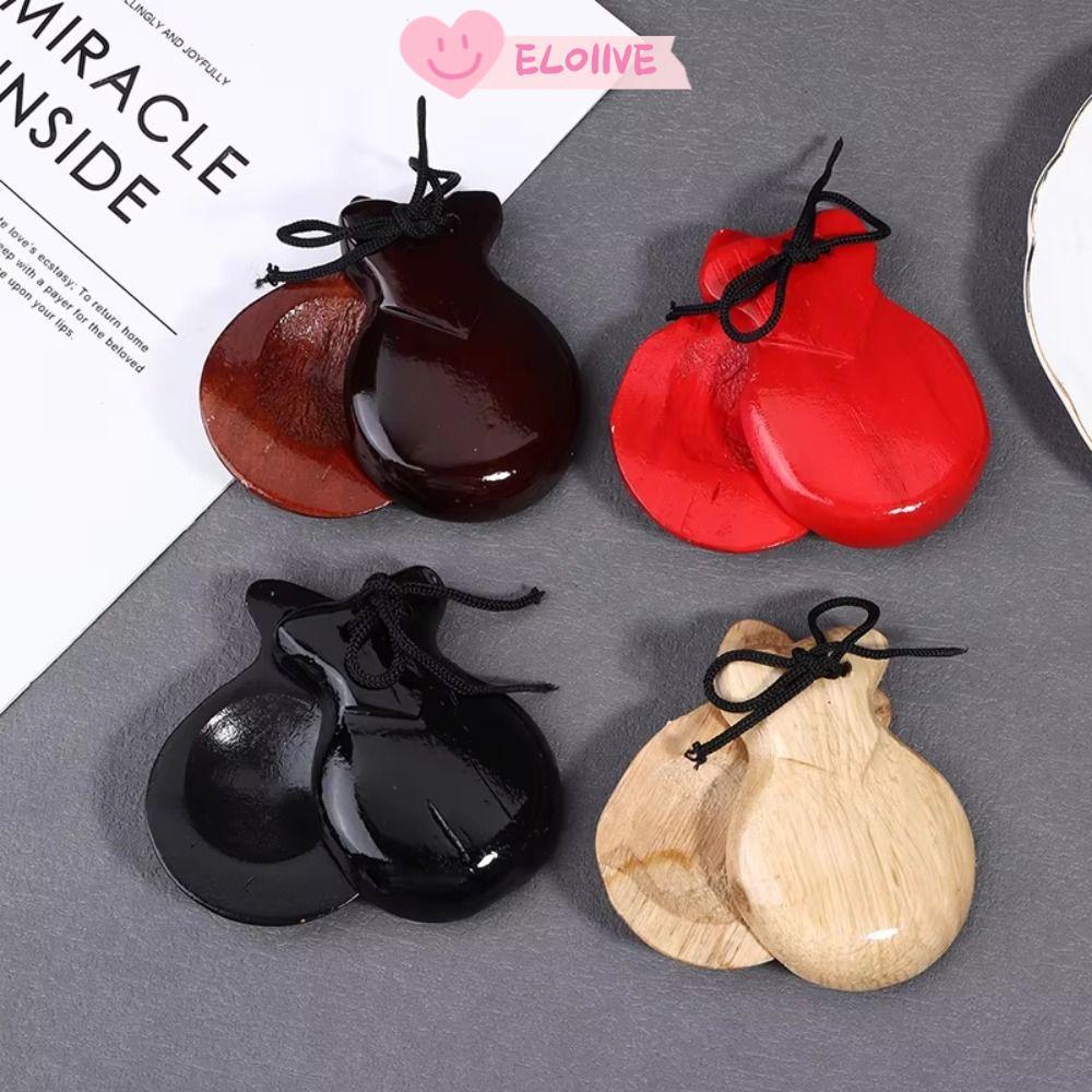 ELO11VE Gỗ Clapper, Với Dây Orff Bộ gõ Gỗ Castanets, Thiết kế truyền thống cổ điển Phong cách Flamen