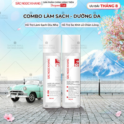 Combo Sắc Ngọc Khang 2 món [Nước hoa hồng 145ml + Nước tẩy trang 145ml] HDT
