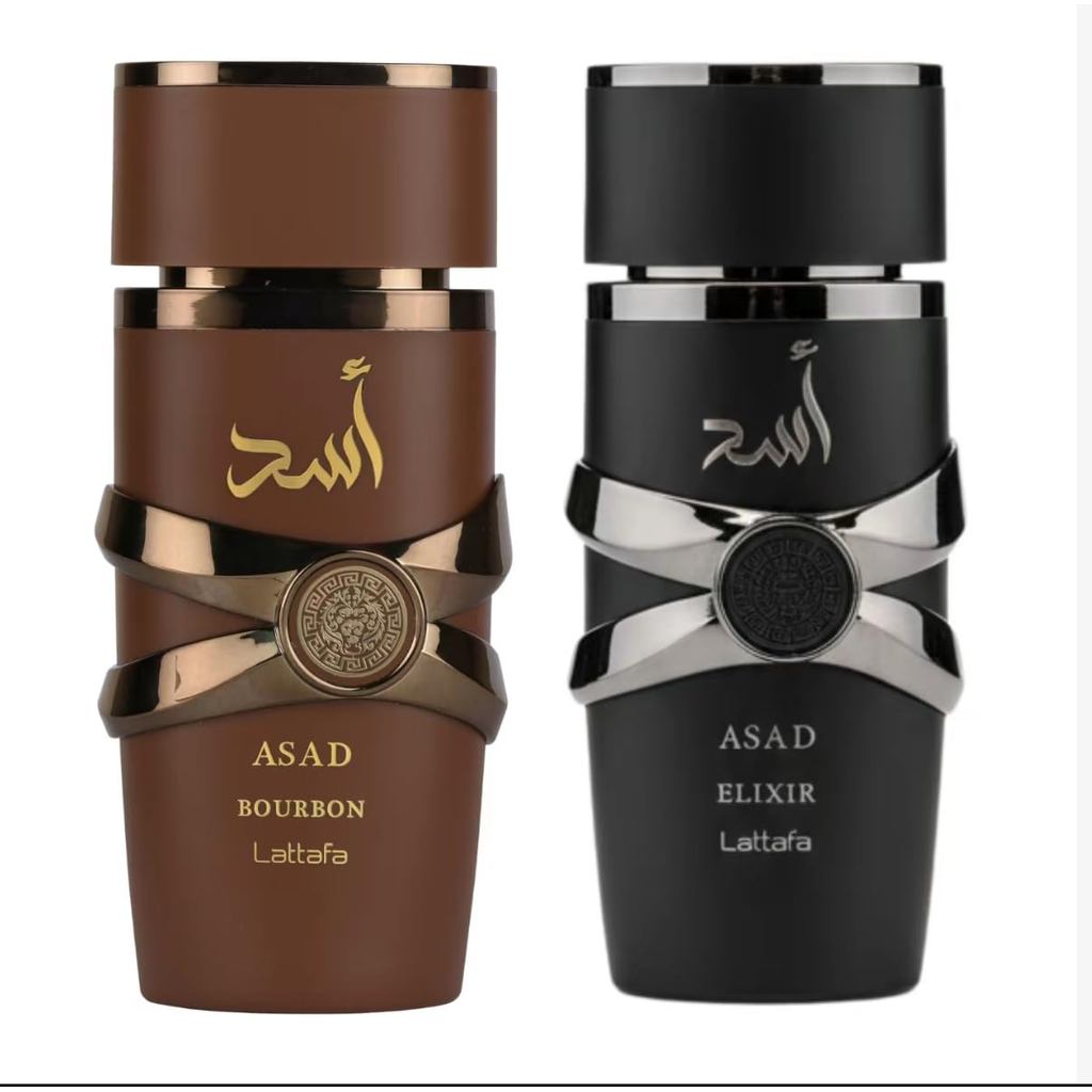 Gói xịt Lattafa Asad Elixir + Asad Bourbon EDP 100ml