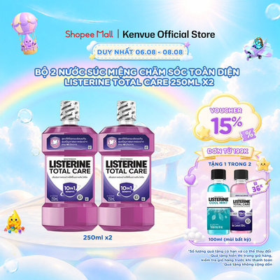 Combo 2 Nước súc miệng chăm sóc toàn diện Listerine Total Care 250mlx2
