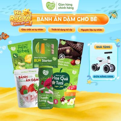 Bánh ăn dặm cho bé Mămmy vị trái cây, rau củ giàu vitamin và chất xơ thiết kế chống hóc, bé 6 tháng