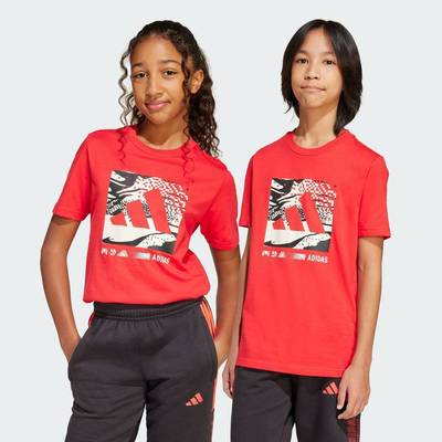adidas Phong cách sống Áo Thun Graphic Rằn Ri Cho Trẻ Em Trẻ em Đỏ JD4641