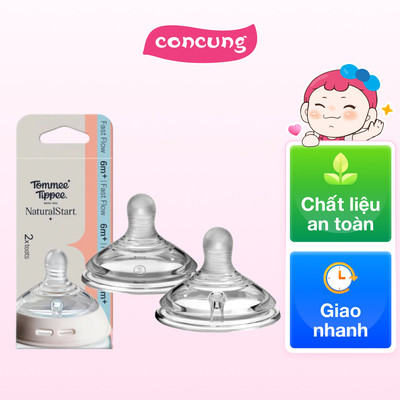 Núm Ty Silicon Siêu Mềm Tự Nhiên Tommee Tippee - Fast Flow (Vỉ Đôi)