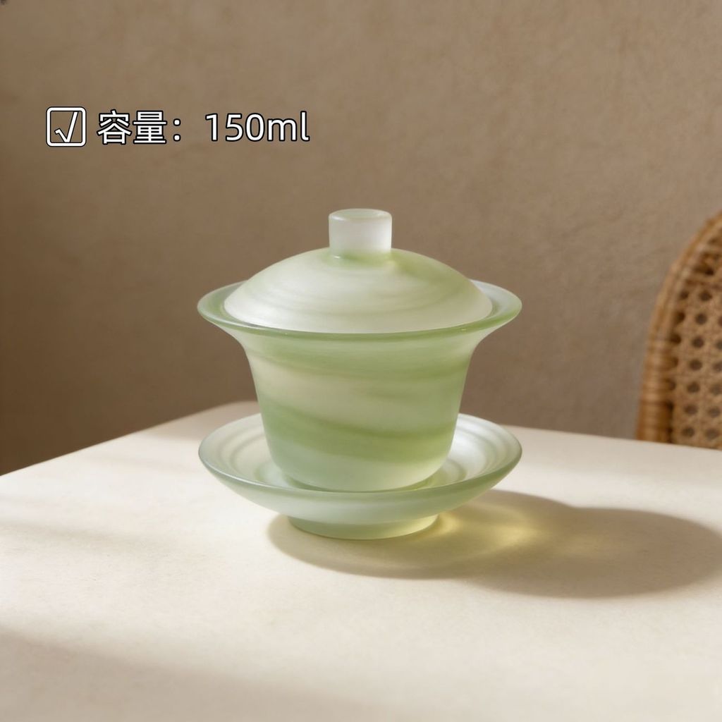 2026 Sản phẩm mới Kính dày Sancai Cover Bowl Cốc trà gia đình Trung Quốc Vỏ chịu nhiệt Bát trà Bộ tr