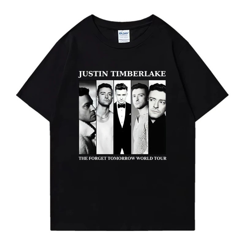 Áo thun Cotton cỡ lớn Justin Timberlake The Forget Tomorrow World Tour dành cho nam và nữ tay ngắn