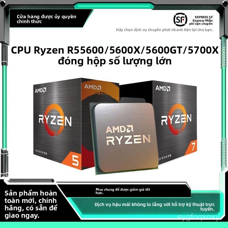 Bộ vi xử lý CPU AMD Ryzen R5 5600/5600X/5600GT/5700X cho máy tính để bàn