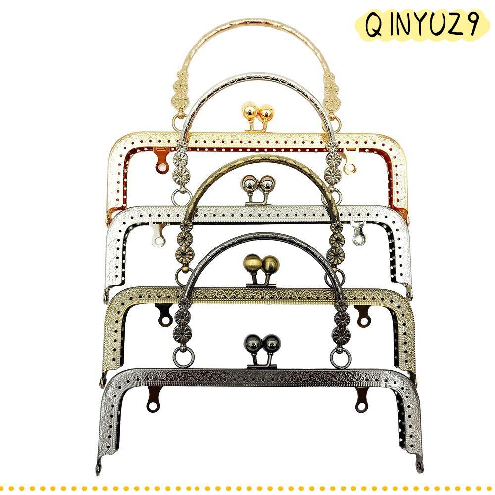 QINYUZ9QX Ví Khung Kiss Khóa Túi Phần Cứng Túi Khung Khóa Họa Tiết Vintage Túi Khóa Tay Cầm Túi Phụ 
