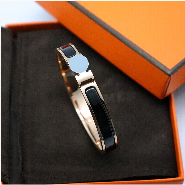 BDAB Buckle8mm Simple Letter Design Narrow Couple's Girlfriend's Enamel Bracelet Gift