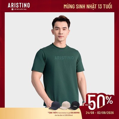 Áo Thun T-shirt Nam ARISTINO Regular Fit suông nhẹ, màu sắc nam tính, dễ phối đồ - ATS008AS0