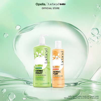 Bộ Sữa Tắm Gội Trẻ Em Lactacyd Baby Extra Milky Size Jumbo 800ml + Chai Sữa Tắm Gội Trẻ Em Active Play 250ml