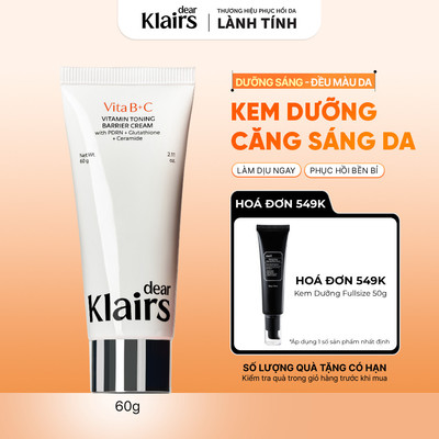 Dear Klairs Kem dưỡng Vitamin Toning Barrier Cream 60g [FS]