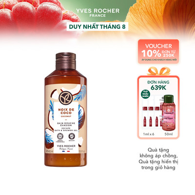 Sữa tắm dạng gel hương dừa Yves Rocher Bath And Shower Gel Coconut 400ml