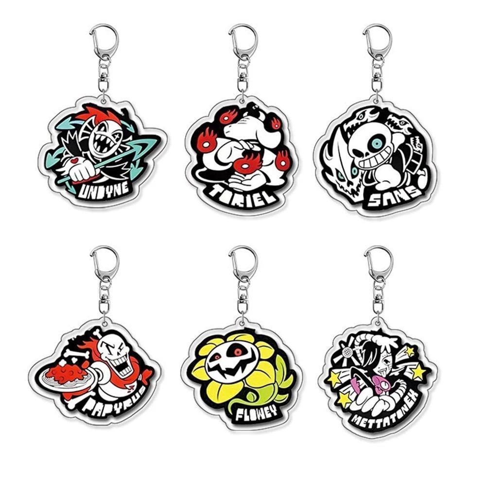 Móc Khoá Game UNDERTALE Frisk Toriel Sans Papyrus Undyne Alphys Cosplay COSTUME Acrylic Key Chain Ke
