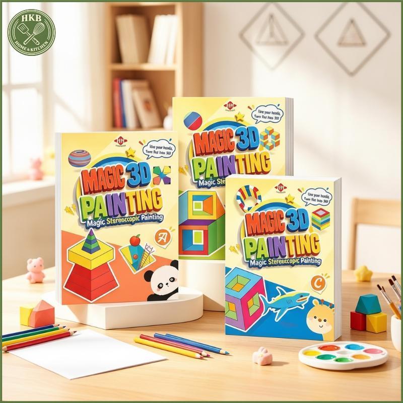 [SH] Kids 3D Stereo Art Learning Doodle Sketchbook Funny Graffiti Painting Notebook cho lớp học mẫu 