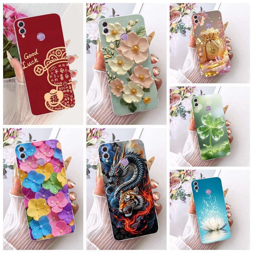 Trong Suốt Cho Honor 8X Ốp Lưng Thẩm Mỹ Hoạt Hình Dễ Thương Thời Trang Bướm Vỏ Sơn Ngộ nghĩnh JSN-L4