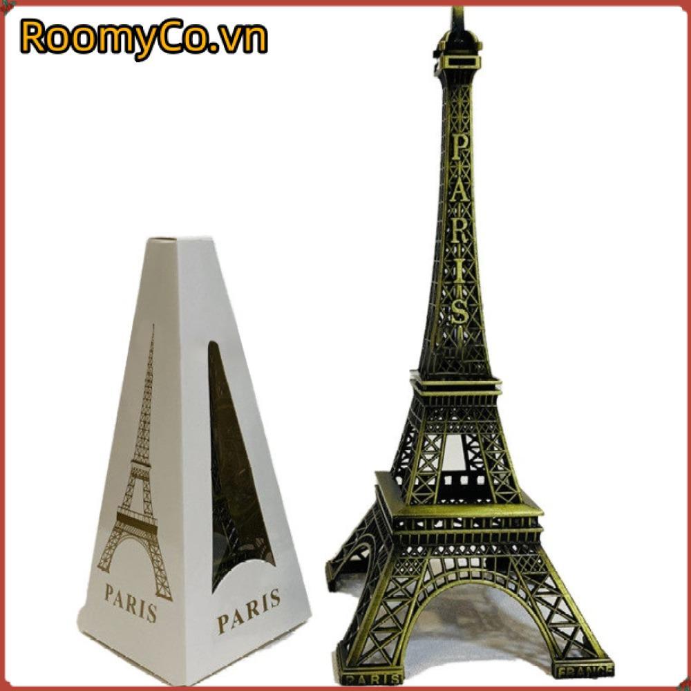 Mô hình tháp Eiffel ROOMYCO, Tượng tháp Eiffel kim loại 7 kích cỡ, có hộp Thiết kế tinh tế Tháp Eiff