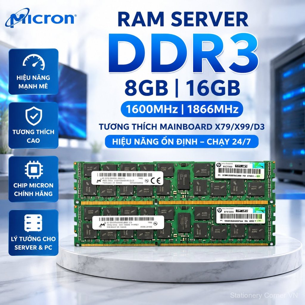RAM DDR3 8GB 16GB 1600/1866 cho server, main X79 X99, hiệu năng cao