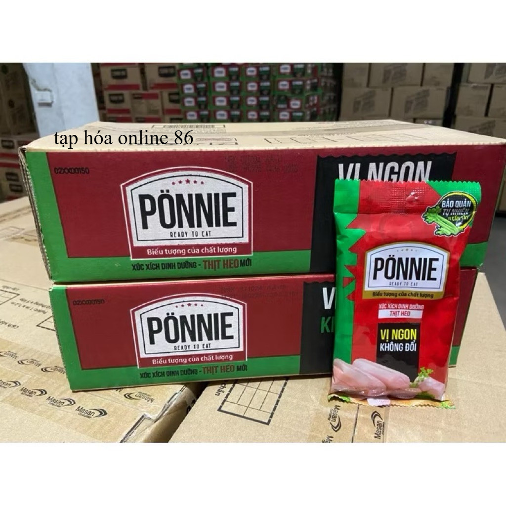 1 Thùng 1,9kg Xúc Xích Dinh Dưỡng Ăn Liền PONNIE Thơm Ngon, Xúc Xích PONNIE Thơm Ngon Đậm Đà(date mớ