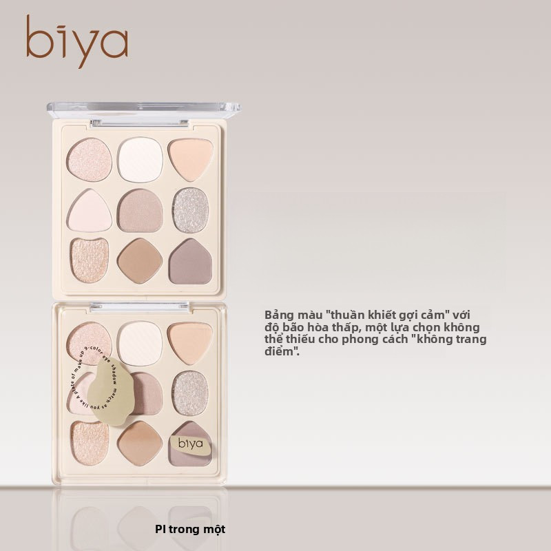 Biya Biya Biya Bảng Phấn Mắt Hình Học Bản Địa Matte Pearlescent Màu Đất Nữ Thần Nhật Bản Trang Điểm 