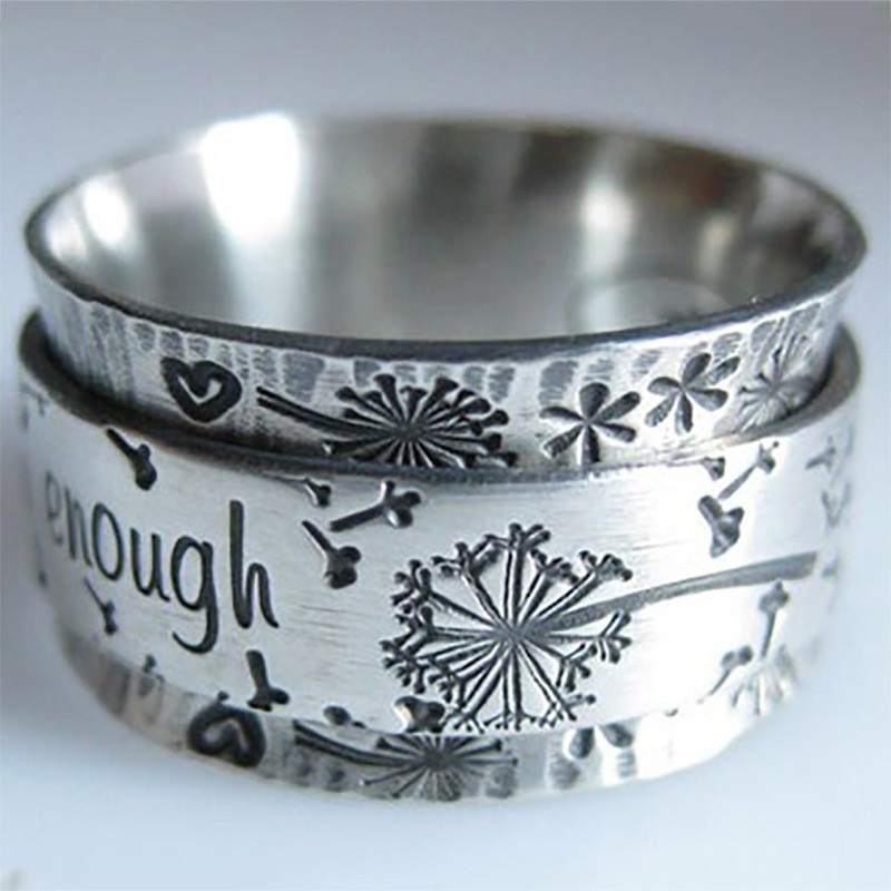 [Hàng có sẵn] Yingqi Retro I am Letter Cylinder Wide Ring.Châu Âu Nhẫn Mỹ Trang Sức Bán Buôn.X xx9.8