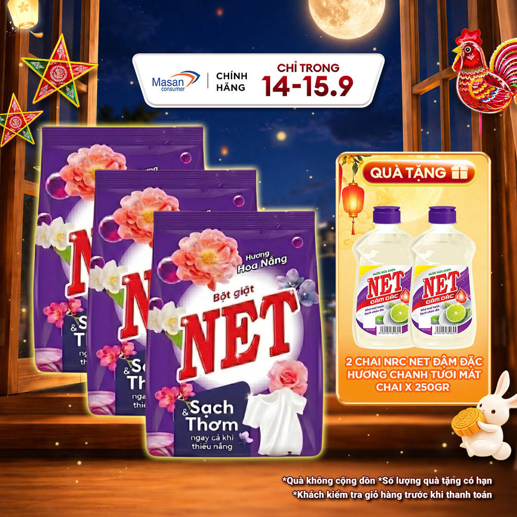[Chọn loại] Bột giặt NET hương hoa nắng bịch x 2kg