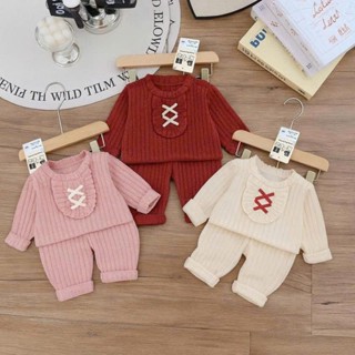 ( BỘ DÀY) bộ quần áo cổ cao dài tay thu đông, chất liệu len tăm họa tiết đơn giản cho bé trai size 6-16kg Thun