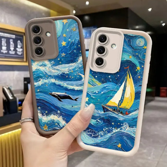 Ốp Lưng Cho Samsung A17 5G GalaxyA17 A17 4G Sang Trọng Đại Dương Đầy Sao Vỏ Điện Thoại Cho Samsung Q