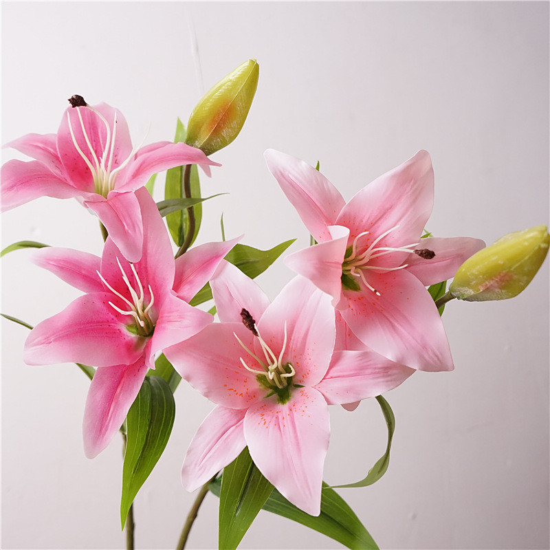 Lily Artificial Flower Bouquet Decoration for Living Room TV Cabinet, Flower Arrangement for Dining 