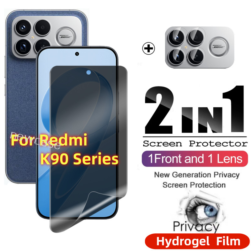2in1 Bảo mật Chống gián điệp Bảo vệ phía trước Phim Hydrogel Tpu cho Redmi K90 K80 Pro Max Ultra 5G 