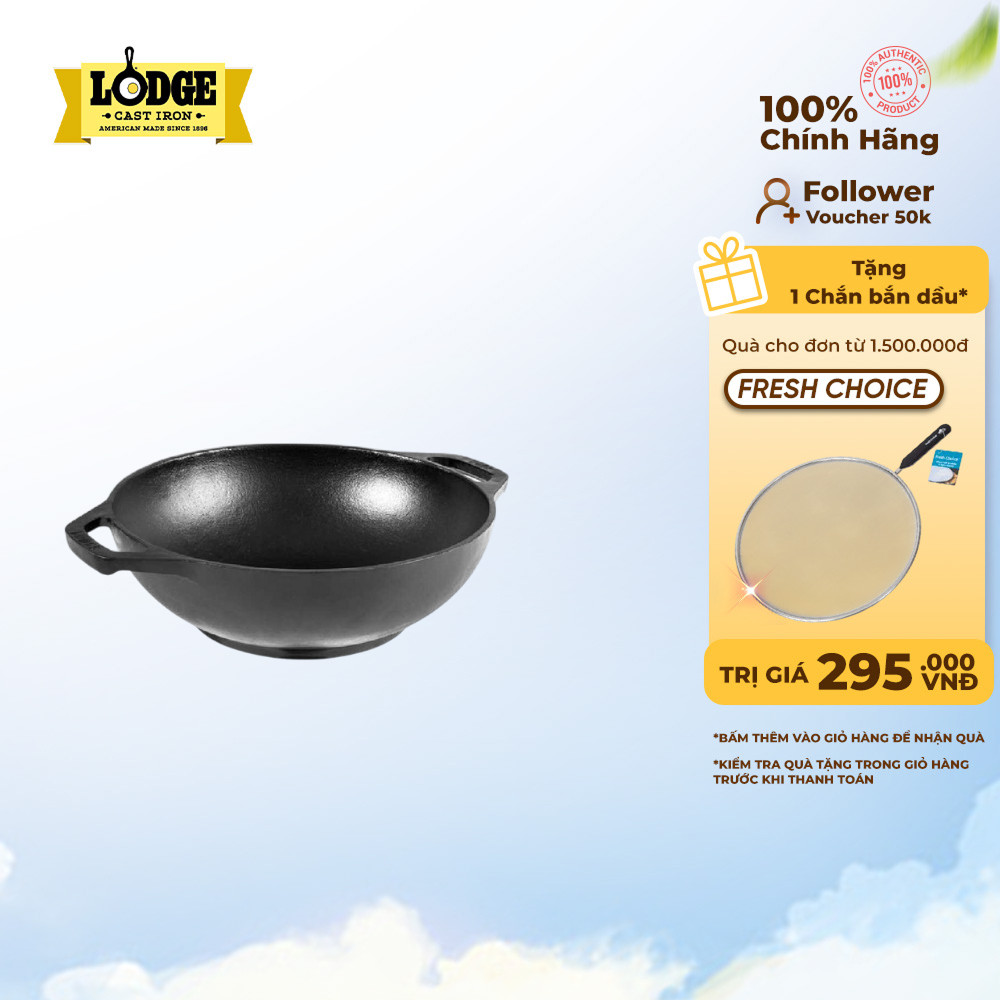 Lodge - Chảo gang Wok - 16cm- sử dụng tất cả loại bếp- Hàng chính hãng
