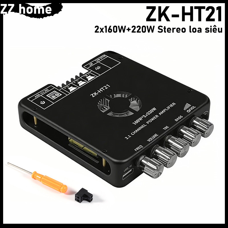 ZK-HT21 Mô-đun bộ khuếch đại công suất kỹ thuật số bluetooth5.1 Kênh TDA7498E Loa siêu trầm âm cao v