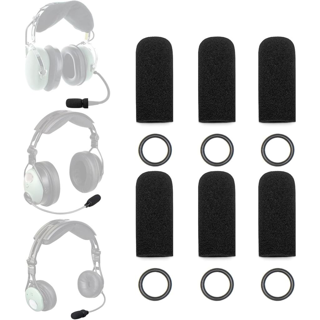 Bộ vỏ Mic DC 6 gói - Tương thích với Tai nghe David Clark DC One-X / PRO-X2 / DC-Pro X / H10-13.4 / 