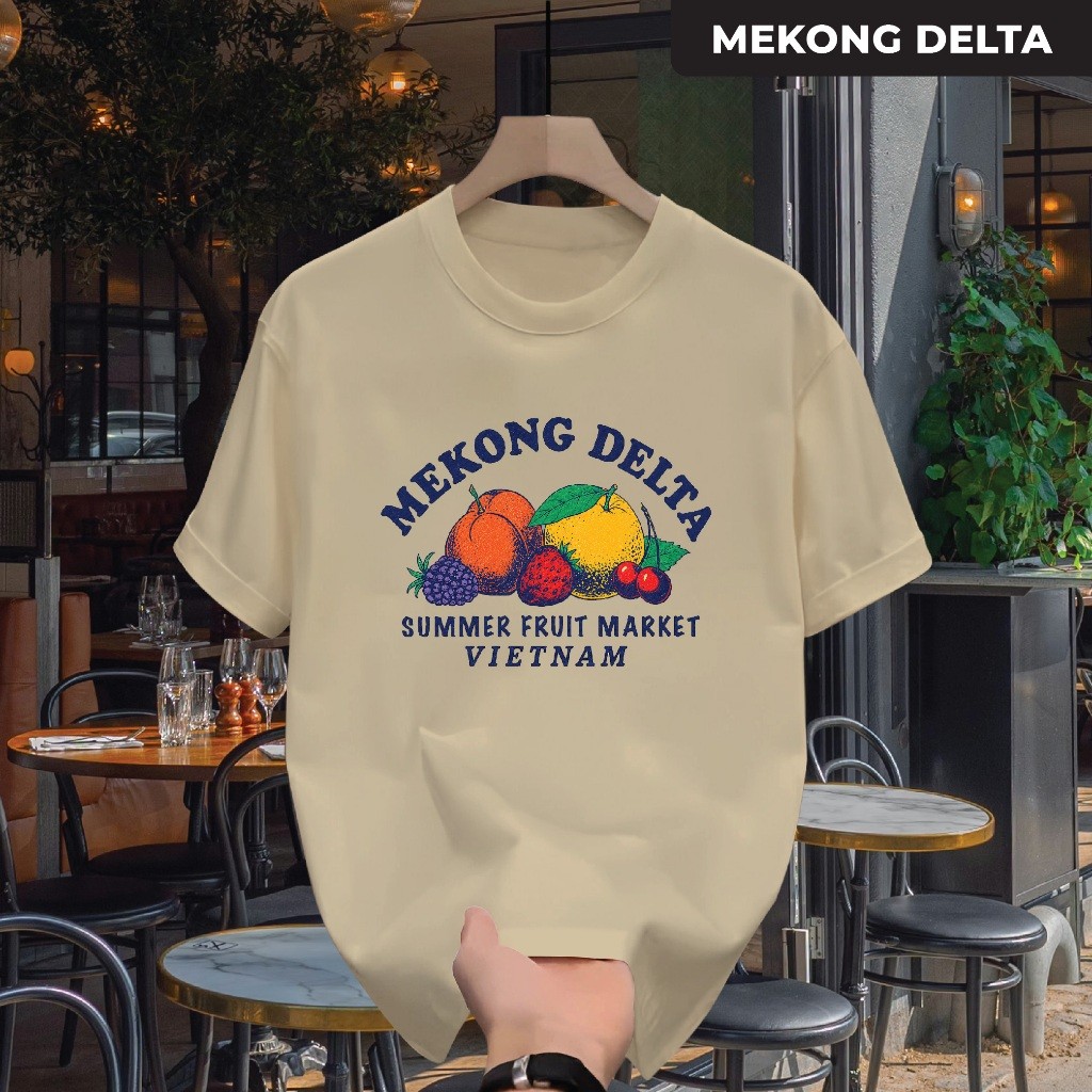 Áo thun cổ tròn Nam nữ Cotton TC mẫu MEKONG DELTA - Du lịch Việt Nam unisex vải xịn 4 chiều co giãn