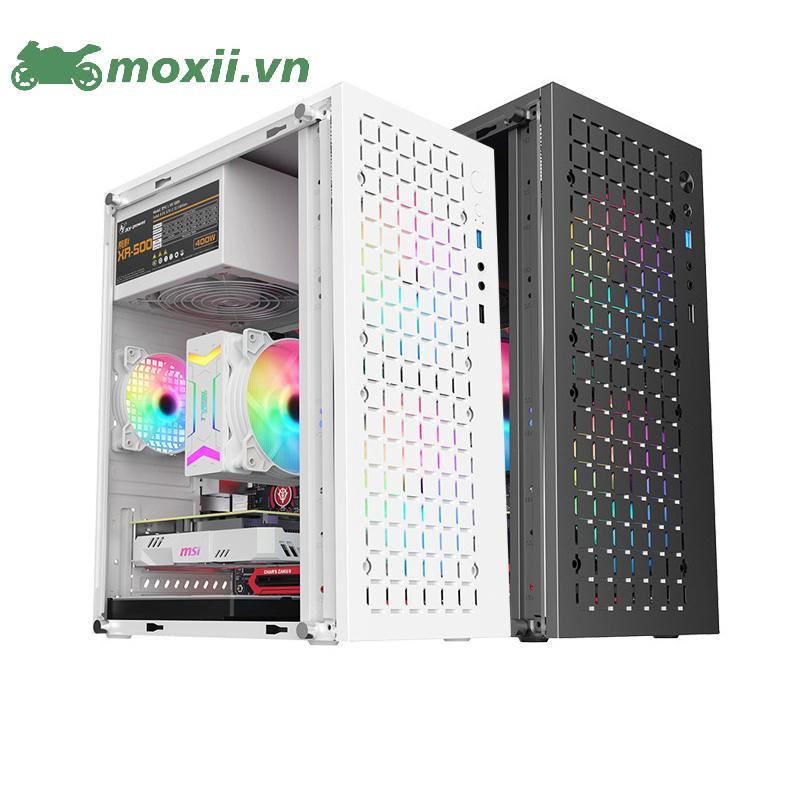 MOX Micro ATX / ITX Trong Suốt DIY PC Case Kính Desktopputer Case HDD + SSD ATX Power Supply 250mm C