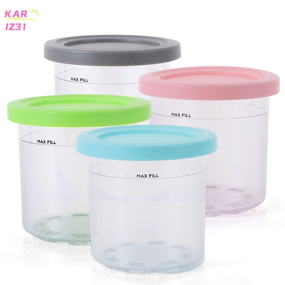 KARIZ 12 / 4 Hộp Đựng Kem Chai Nhựa Tổ Chức Hộp Bảo Quản Lọ Cho Ninja Creami Cho Ninja