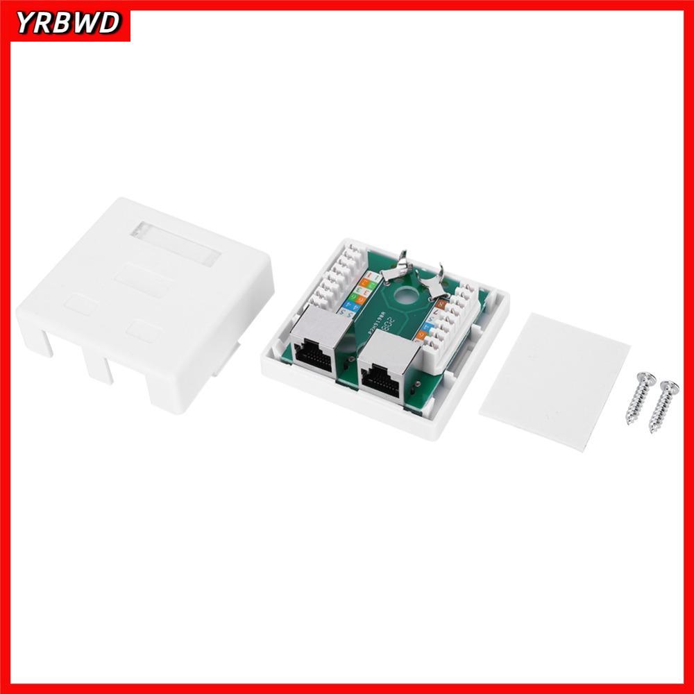 Hộp gắn YRBWD RJ45-8P8C, có ốc vít và băng keo hai mặt Cat 5e Shield Surface Mount Box, Dễ dàng gắn 