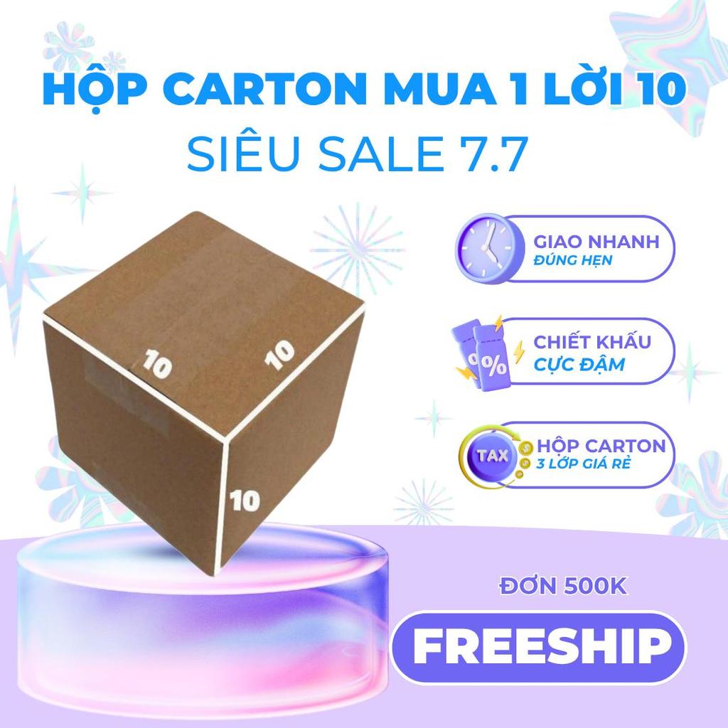 10x10x10 hộp carton gói hàng bộ 50