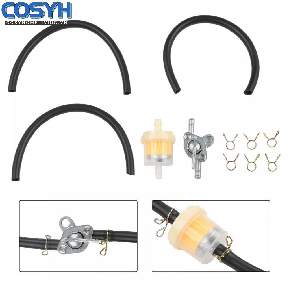 <cosyh>1 X Fuel Tap 5-6mm Ø + 3 X Filter 6mm + 3 X Hose 17cm + 6 X Hose Clamps New