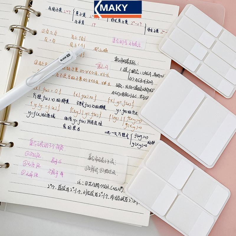 MAKY 40 / 80 / 160 Trang Frosted Simple Pure White Stiers Nhãn trong suốt Stiers DIY Stiy Notes Đồ d