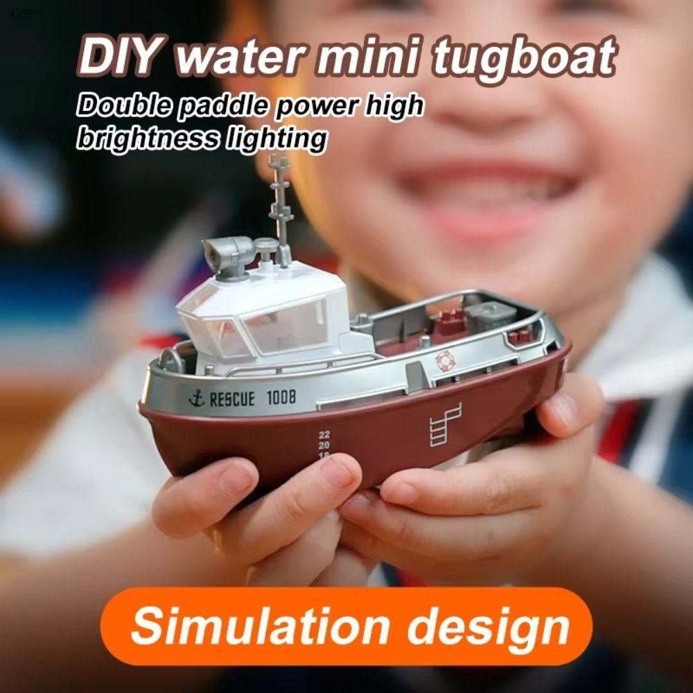 FUZOU RC Tugboat, Tàu điều khiển từ xa có đèn LED tỷ lệ 1: 32, Tàu thủy điện mạnh mẽ Đồ chơi mô hình